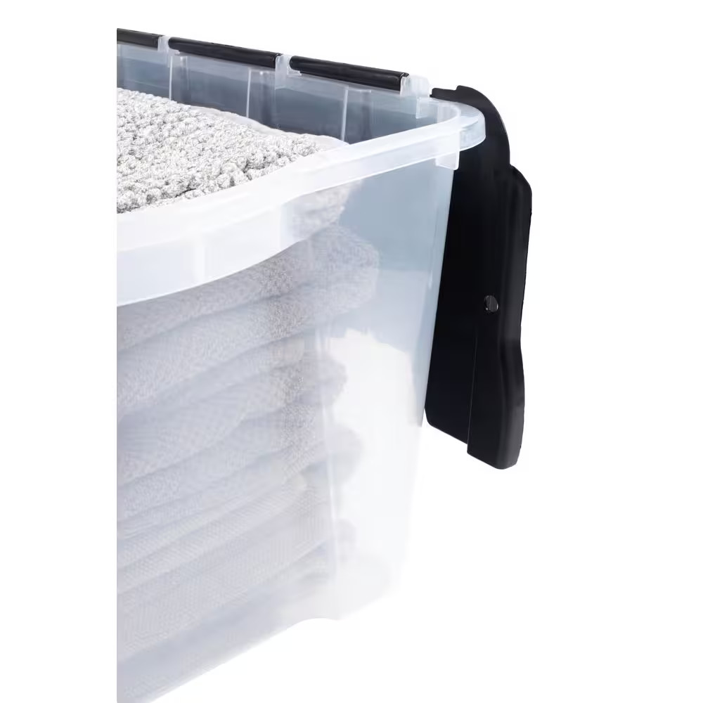 Clear 12 Gal. Flip Top Storage Tote