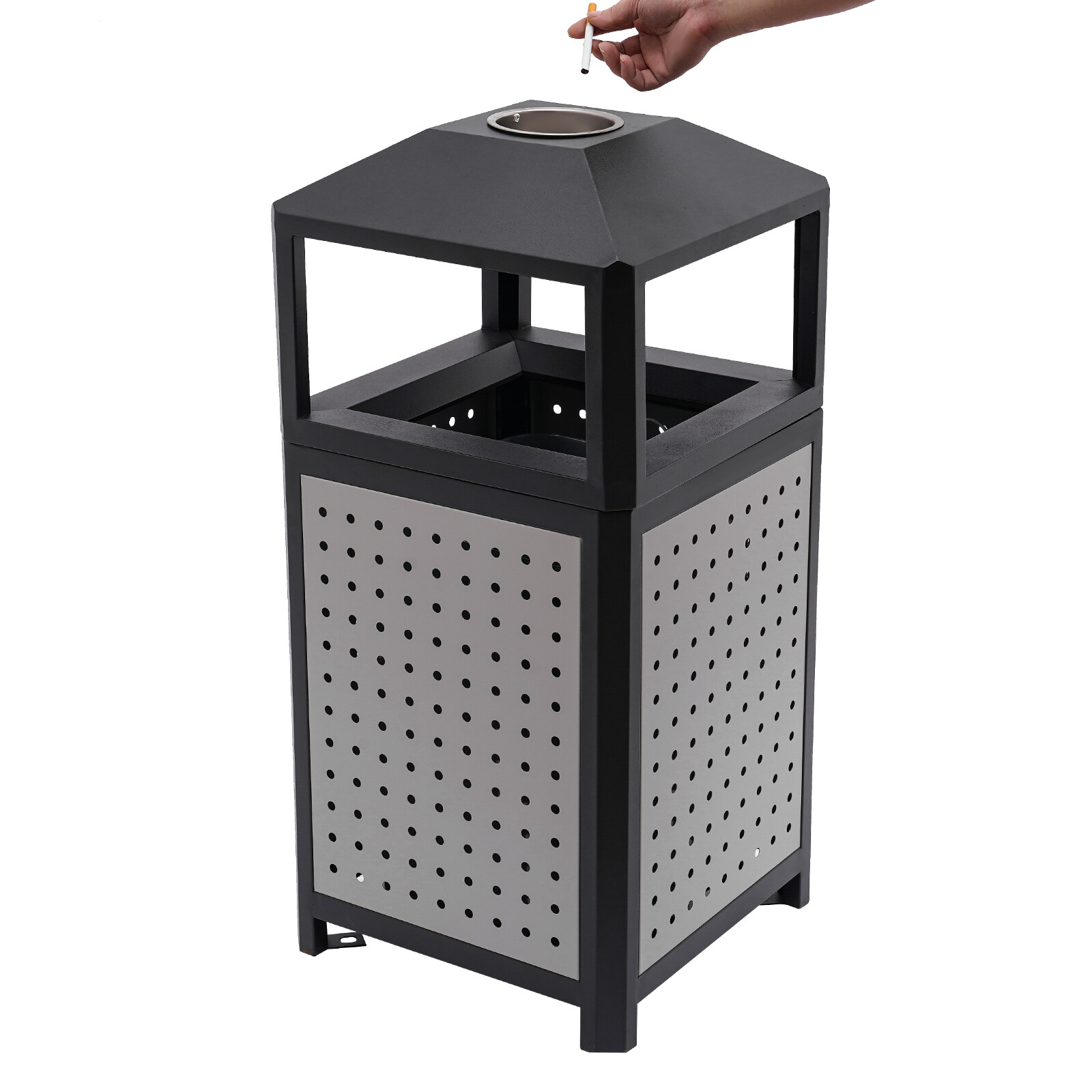 Commercial Waste Container, Outdoor Trash Can, Garbage Enclosure Grey
