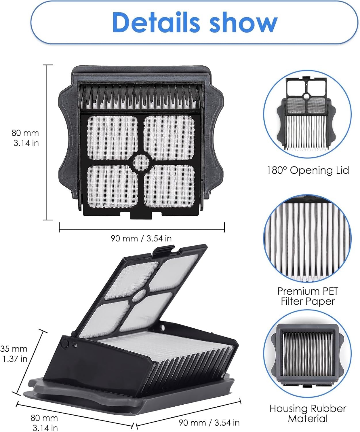 8x HEPA Filter Replacement for Tineco iFloor 3/Floor One S3/S5 Pro – Easy Ins…