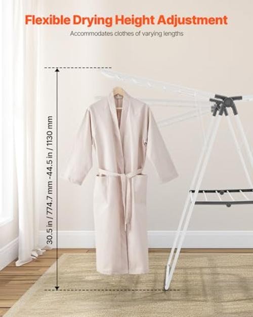 Clothes Drying Rack, 2-Tier Foldable Laundry Dryer 54.5″D x 23.6″W x 39.4″H