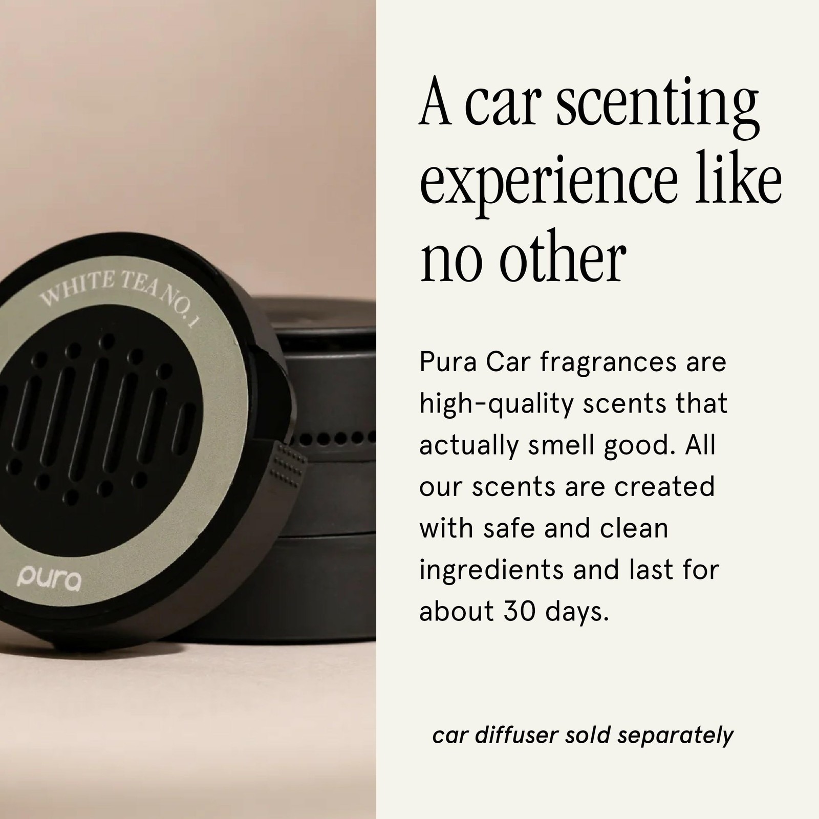 Pura Car Diffuser Refill White Tea No. 1 Long-Lasting 30-Day Fragrance