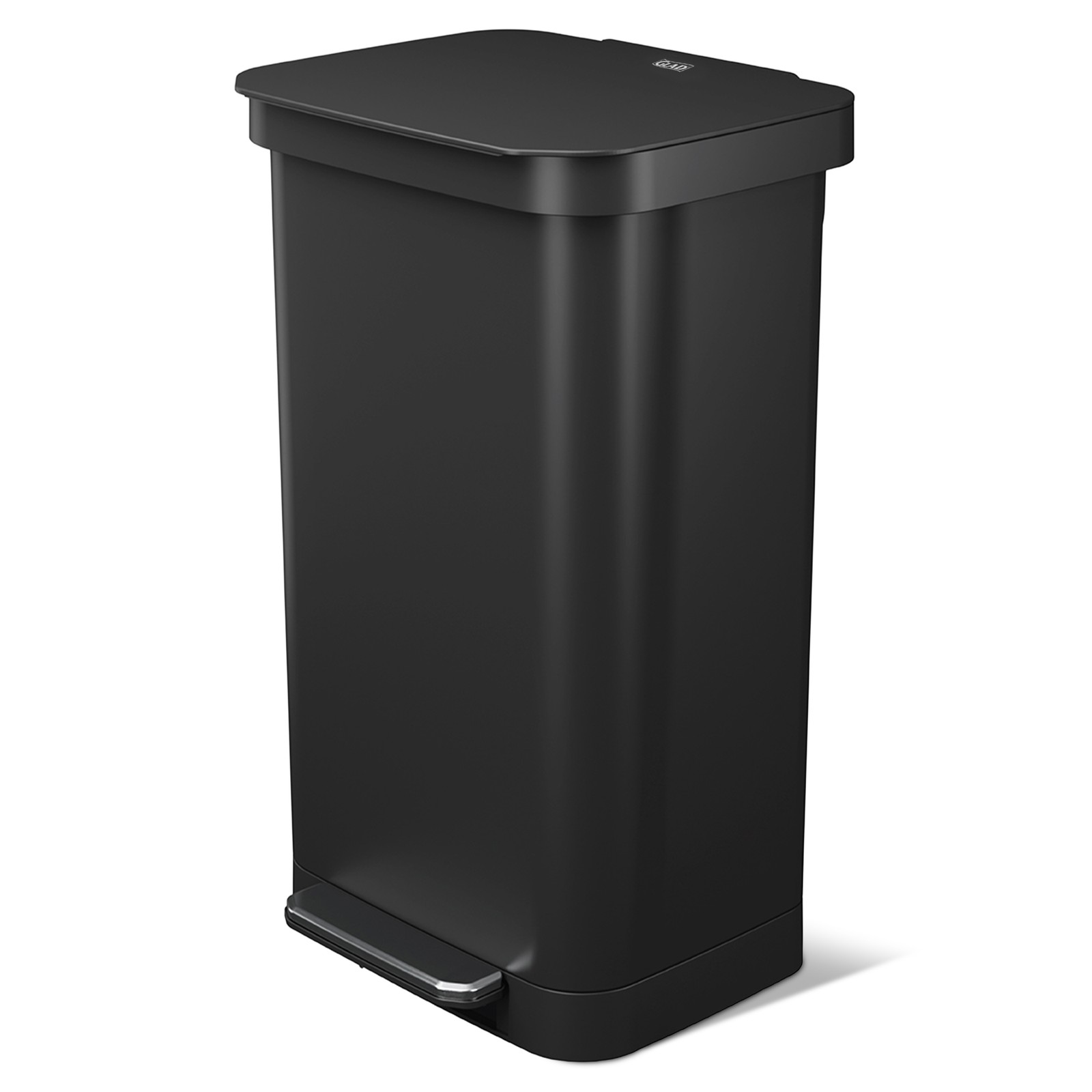 Glad Step Trash Can, Soft Close Bin w/Odor Protection, 20 Gal, Black (Open Box)