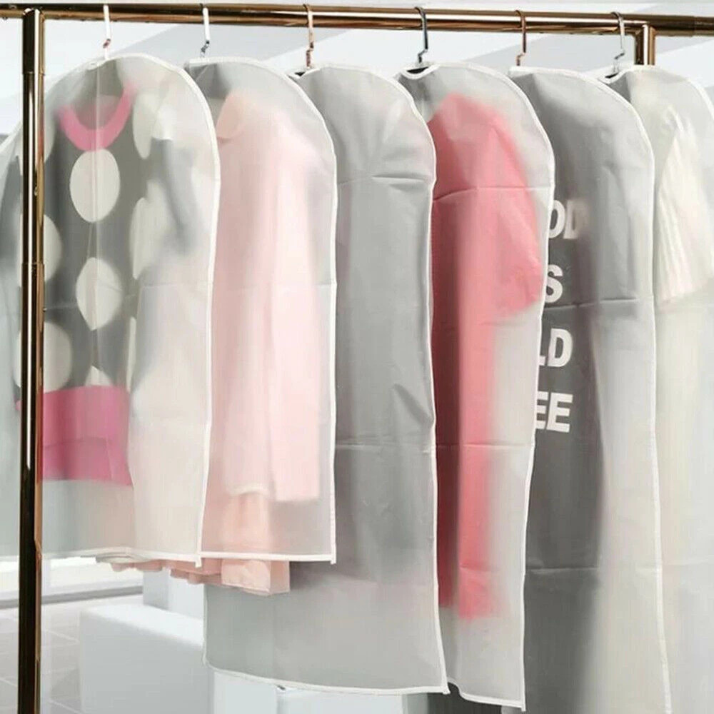 4Pcs Clothes Coat Protect Garment Cover Bags Suit Storage Bags Zipper Dress USA