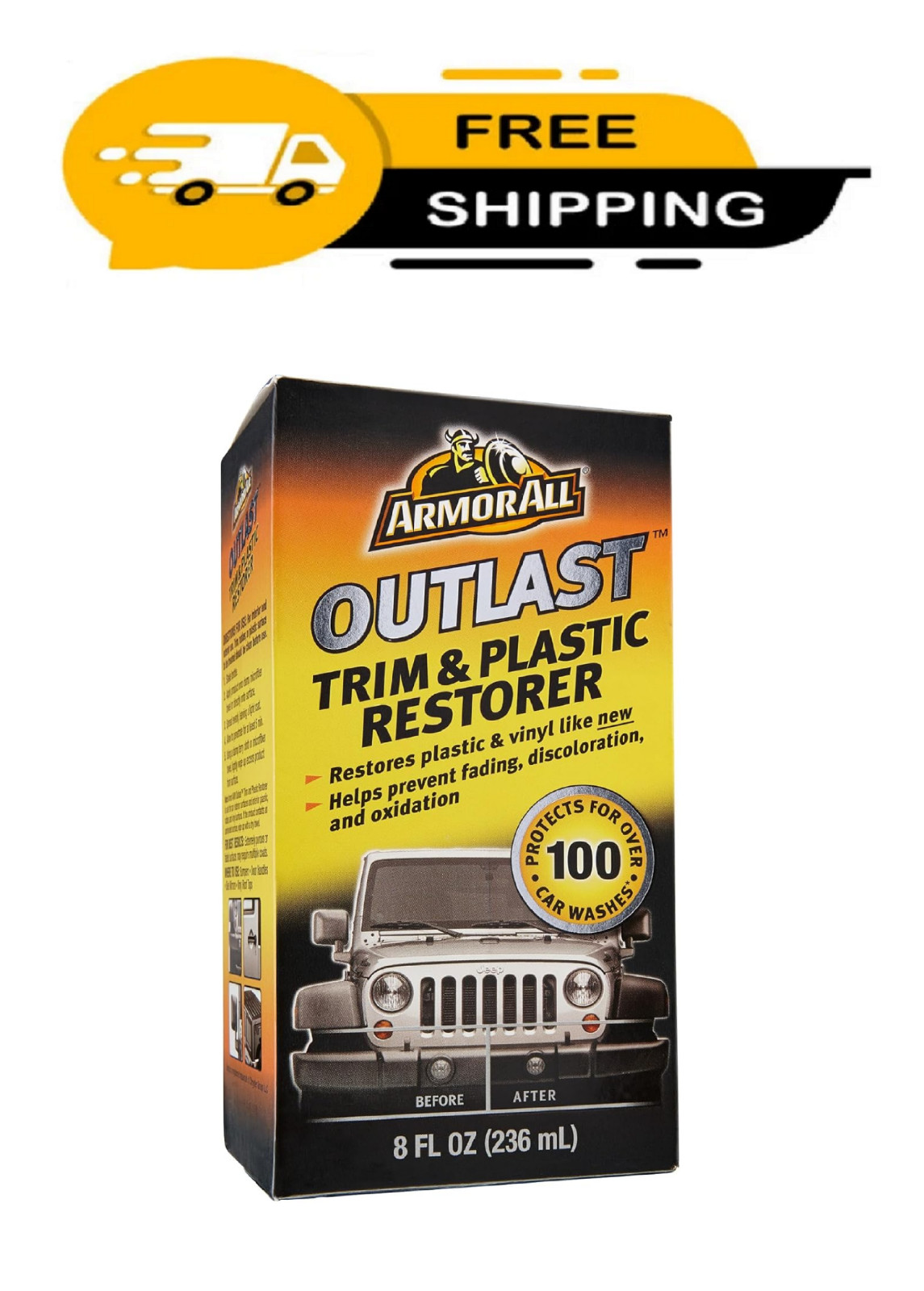 Armor All Outlast Car Trim & Plastic Cleaner , Cleans 8 Fl Oz (Pack of 1)