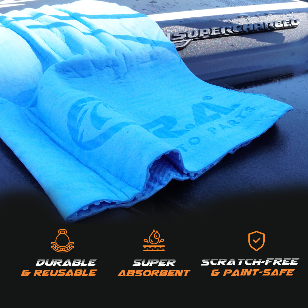 R.A. Premium 2pk (26″x17) +1 Free Shammy Cloth for Car Drying – Super Absorbent