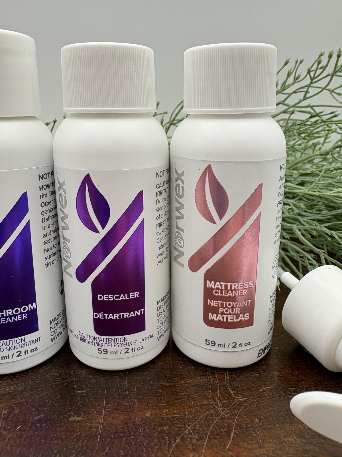 Norwex Home Cleaning Travel Set Produce Wash Bathroom Descaler Mattress 2oz