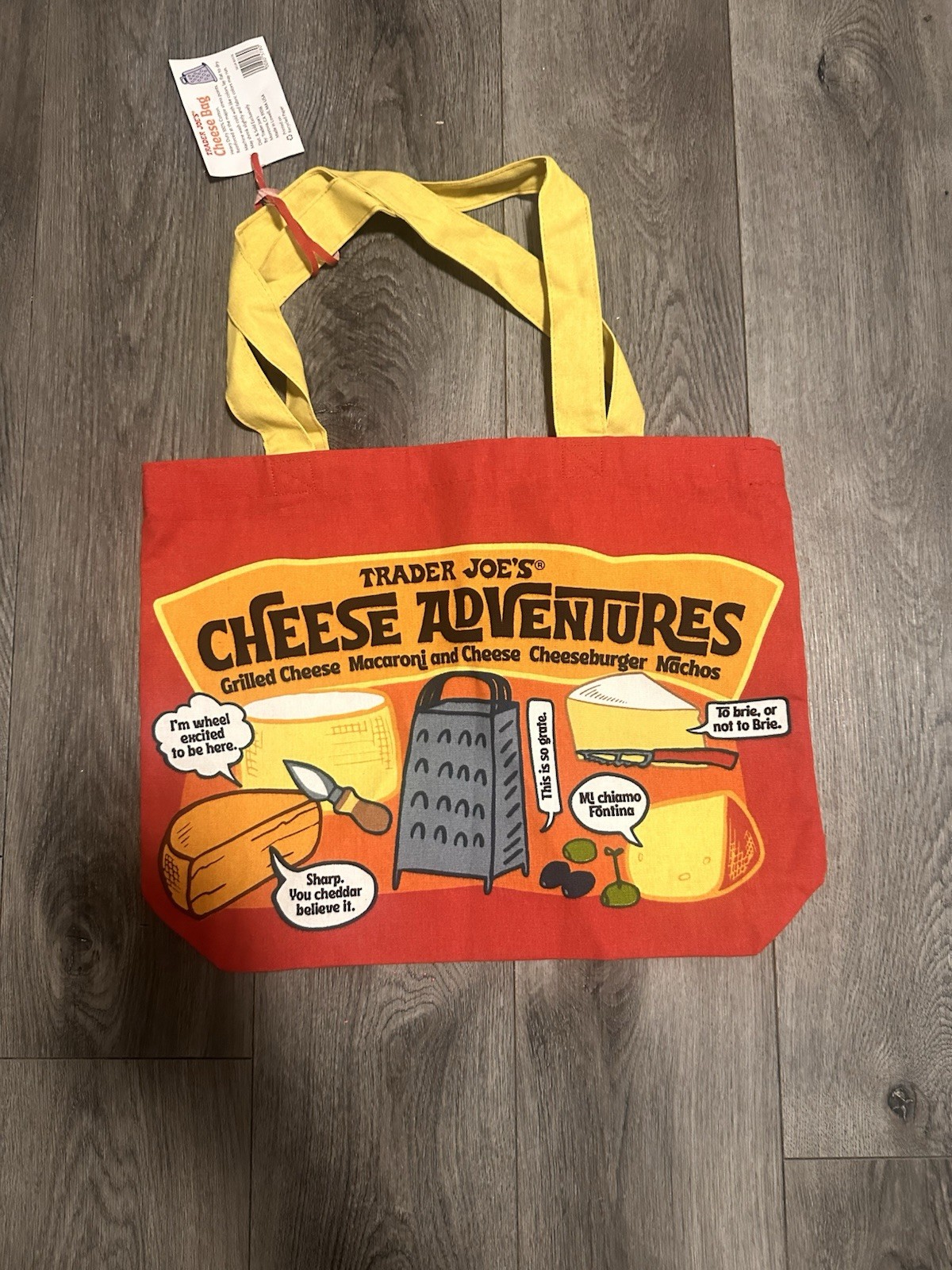 Trader Joe’s Reusable Shopping Bag Canvas Red Yellow Pop Art Foldable Medium