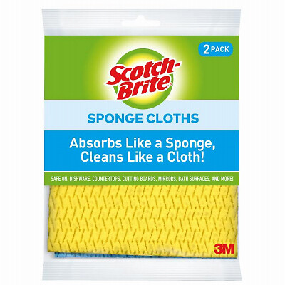 Scotch-Brite 9055 Sponge Cloth, 6.8 x 7.8 In., 2-Pk. – Quantity 12