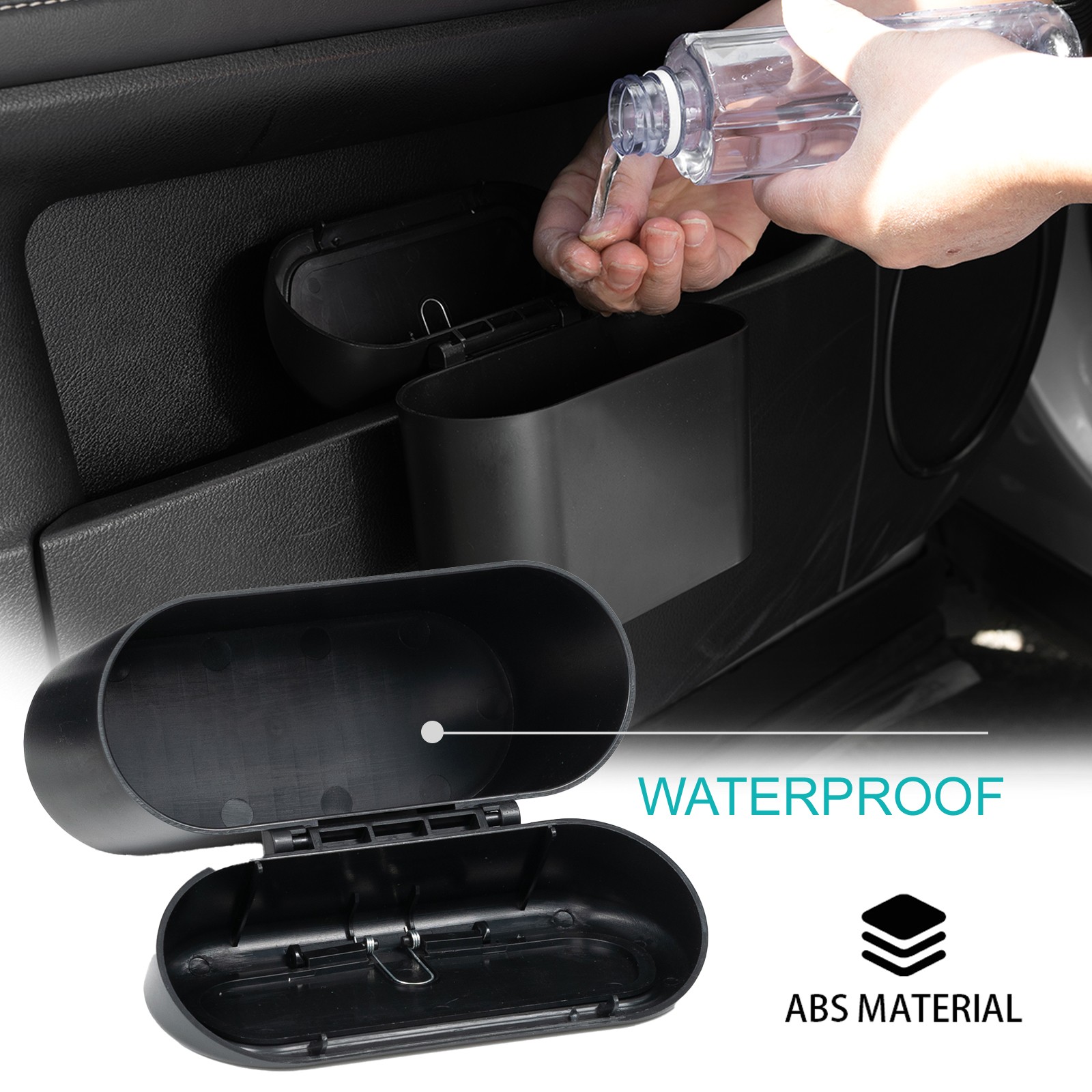 Portable Car Trash Can Garbage Bin Bag Organizer Vehicles Waste Waterproof Mini