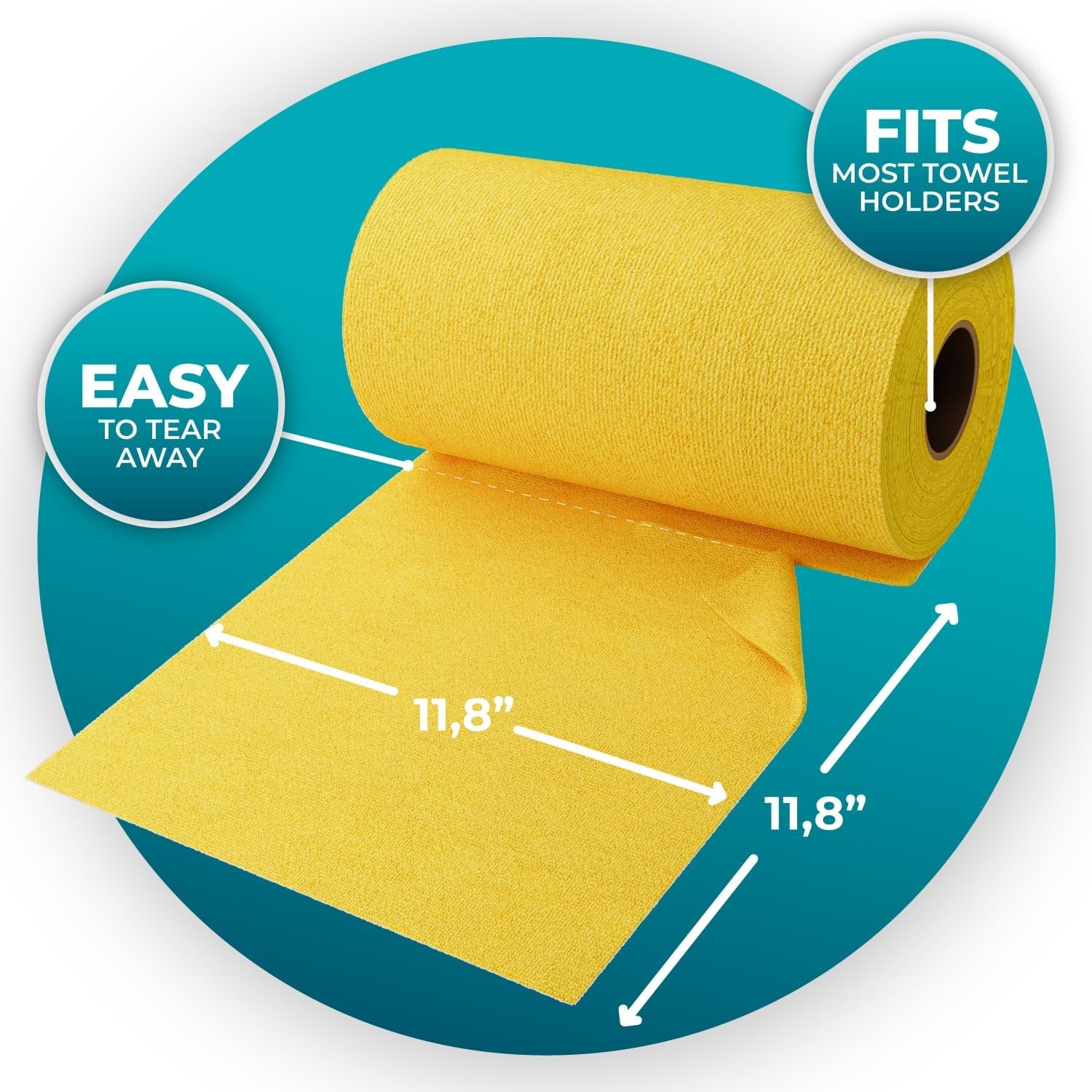 100 Pack Microfiber Cleaning Cloth Roll – Tear Away Reusable Paper Towels Was…