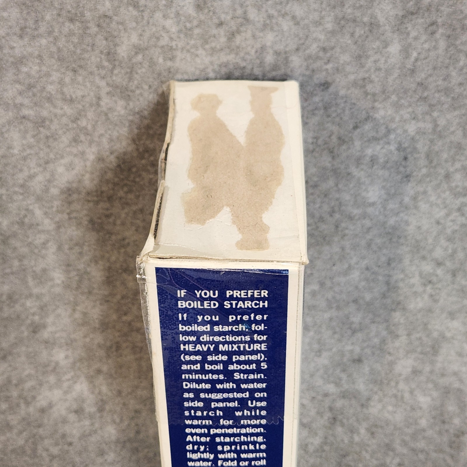 ARGO Gloss Laundry Starch Blue, Removes Greasy Spots 16oz Partial Box PROP