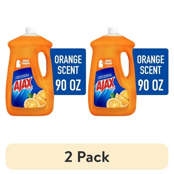 2pk Ajax Ultra Triple Action, Dishwashing Liquid Dish Soap, Orange 90 fl oz