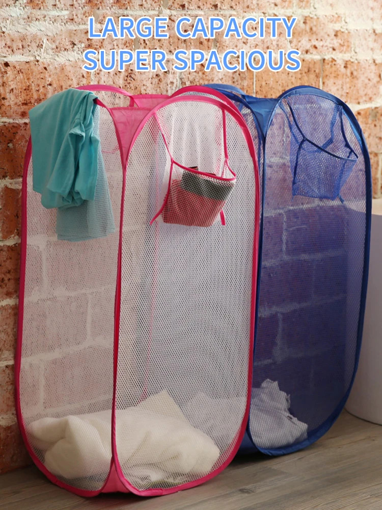 Mesh breathable laundry basket, foldable large miscellaneous laundry basket