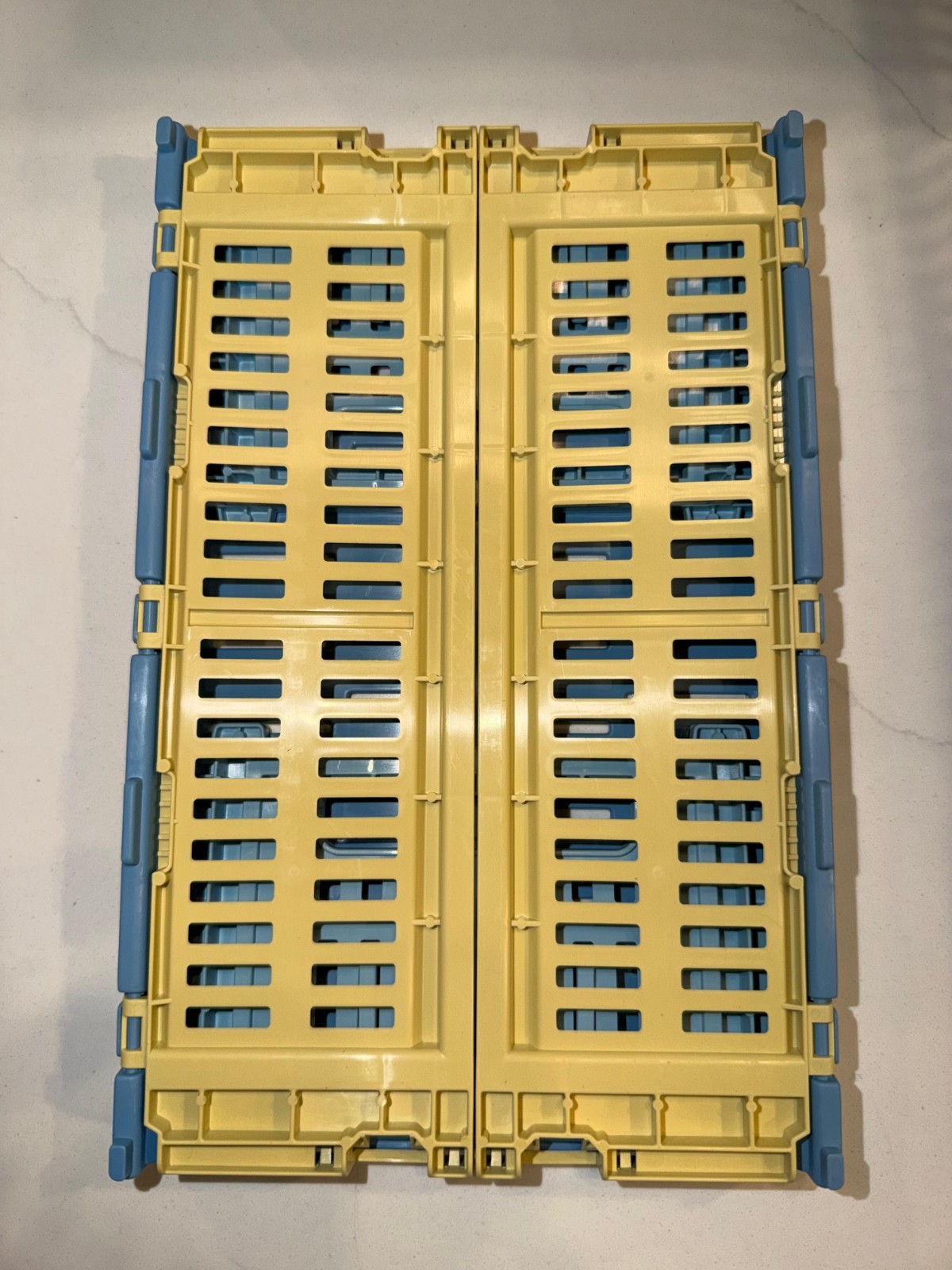 HAY Design Recycled Color Crate Storage Bins – Small Lot of 10 – Blue/Yellow NEW