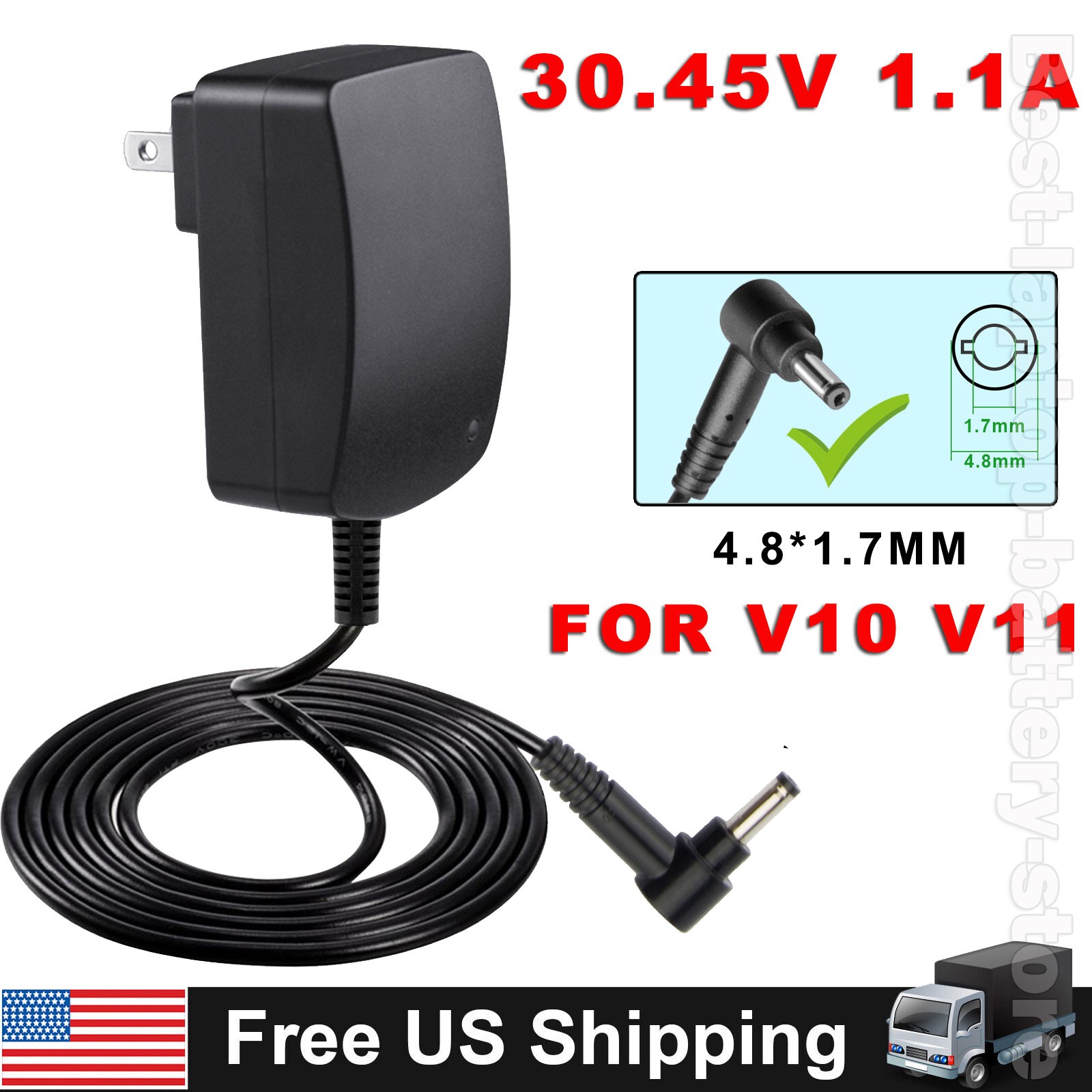 30.45V 1.1A AC Adapter Charger For Dyson Cyclone V10 V11 SV12 Power Supply Cord