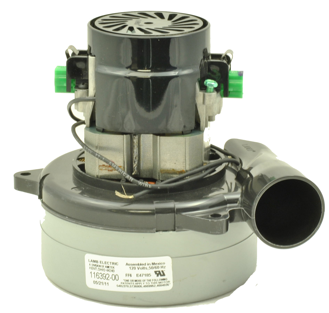 Ametek Lamb Vacuum Motor 116392-00 120volt 50/60 HZ, 2 Stage Bypass With Horn