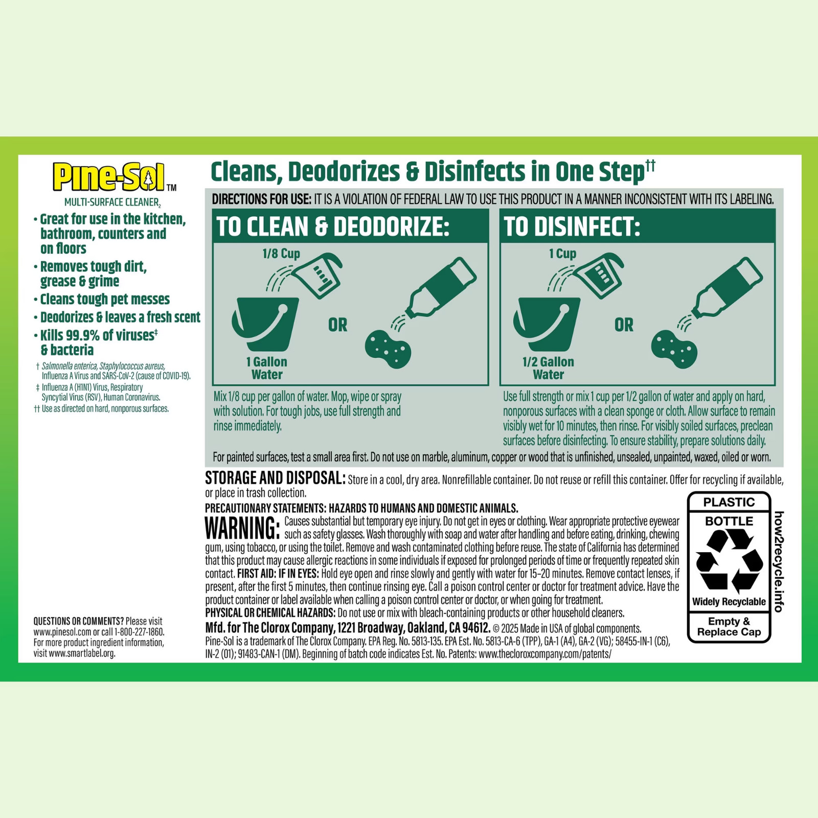 Pine-Sol Multi-Surface Cleaner – 2X Concentrated Original 2 Count x 60 Fl Oz