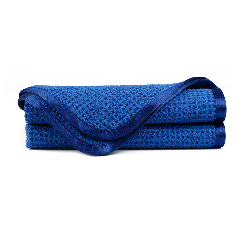 3 Pcs Waffle Weave Glass & Window Microfiber Towel, Blue 24″ x 16″