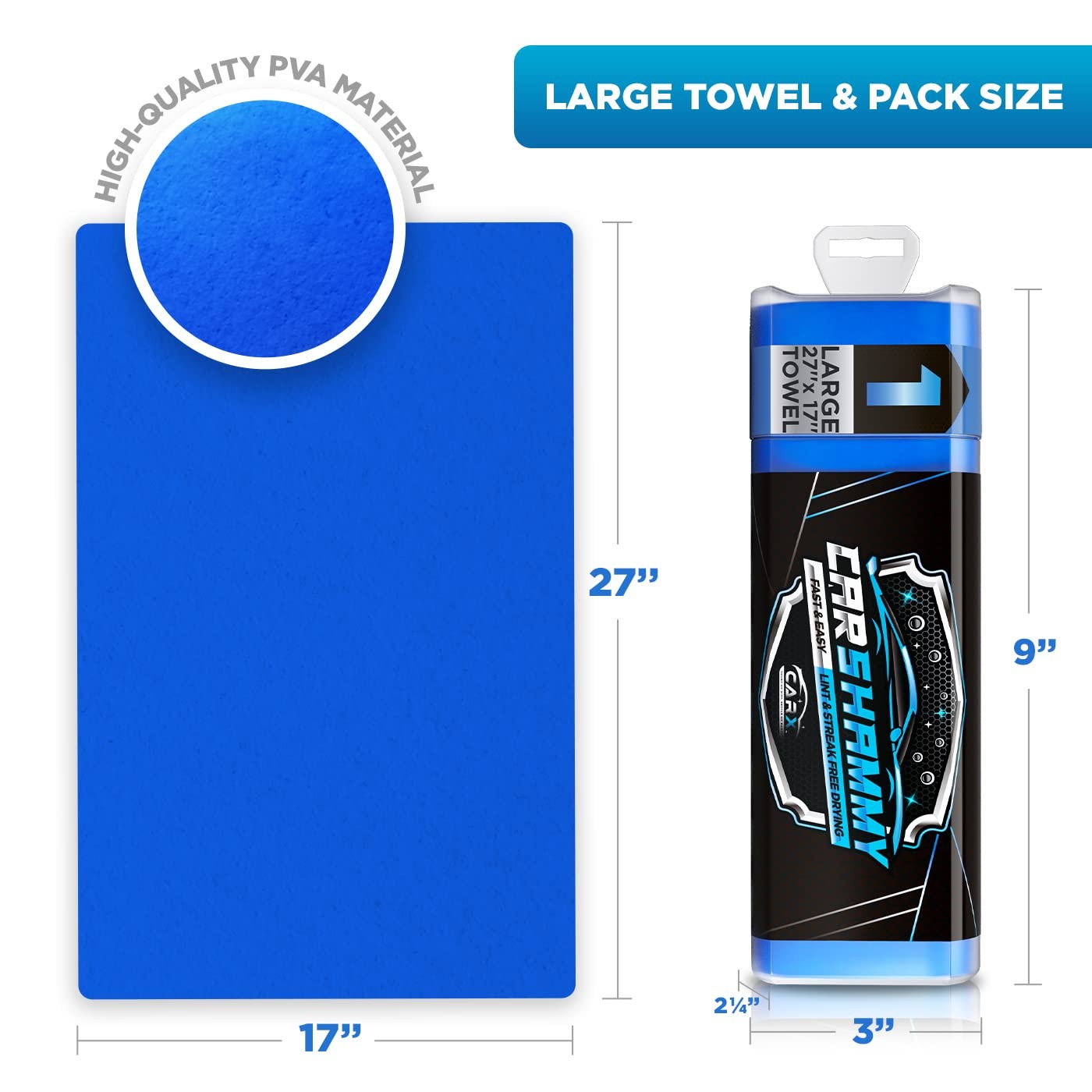 Car Shammy Towel 27″ X 17″ Super Absorbent And Scratchfree Car Drying Towel Cham