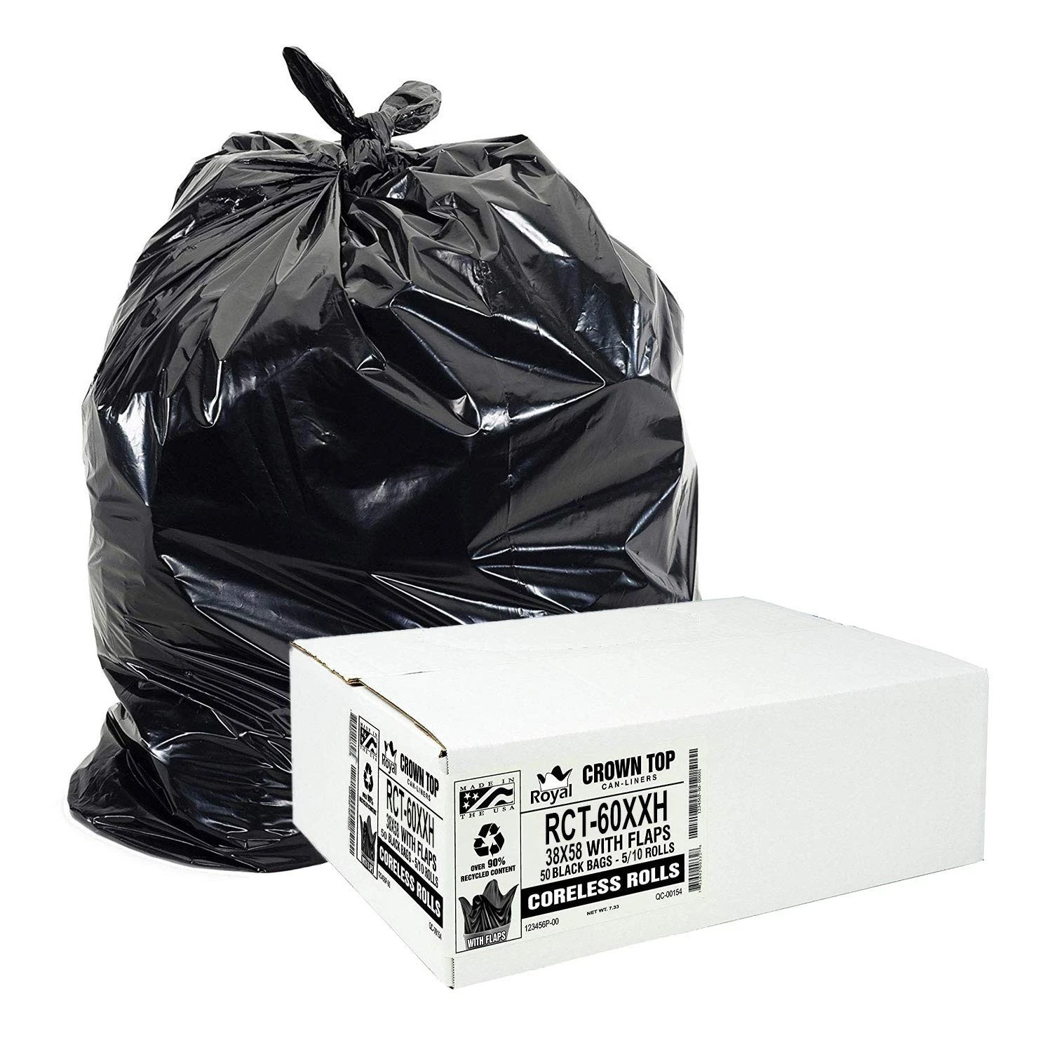 55 Gallon Trash Bags Heavy Duty – (Huge) – 2.0 MIL Thick (Equiv) – 38″ X 58