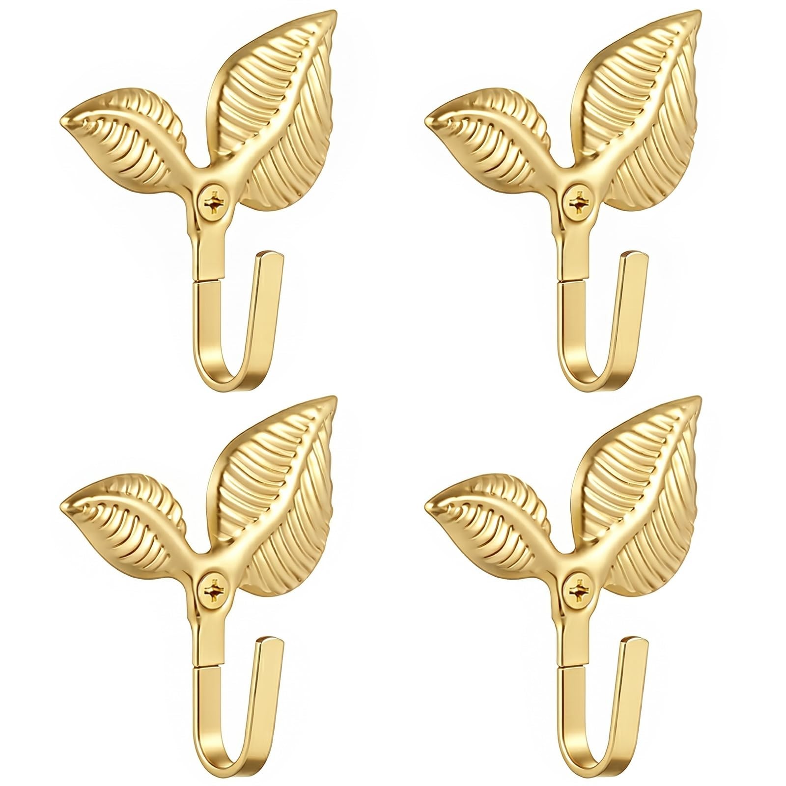Decorative Wall Hooks Gold Leaf-Shaped, Iron Decorative Coat Hook Wall Mounte…