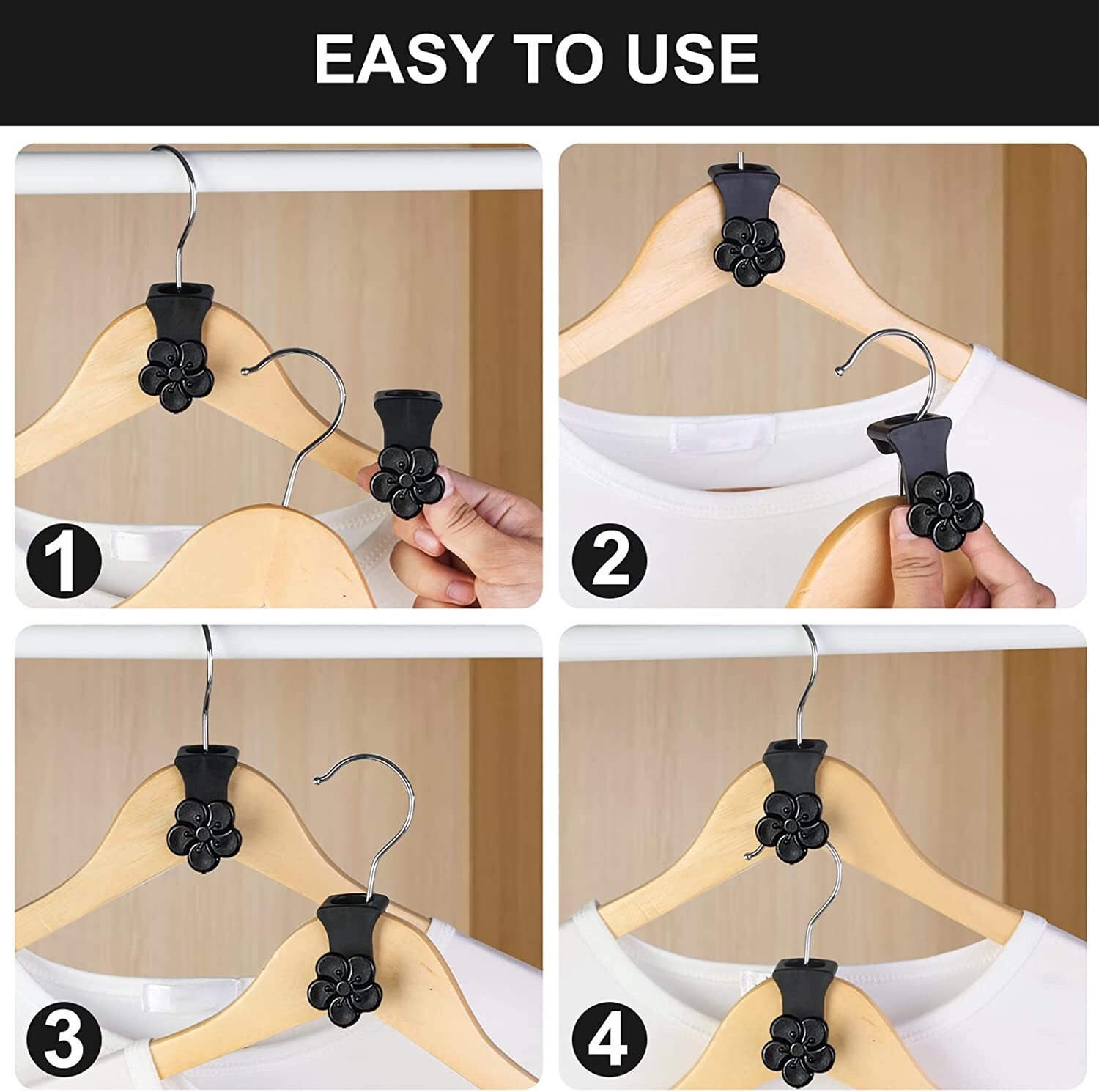 40x Space Saving Hanger Hooks Clothes Hanger Connector Hook Organizer Closet US