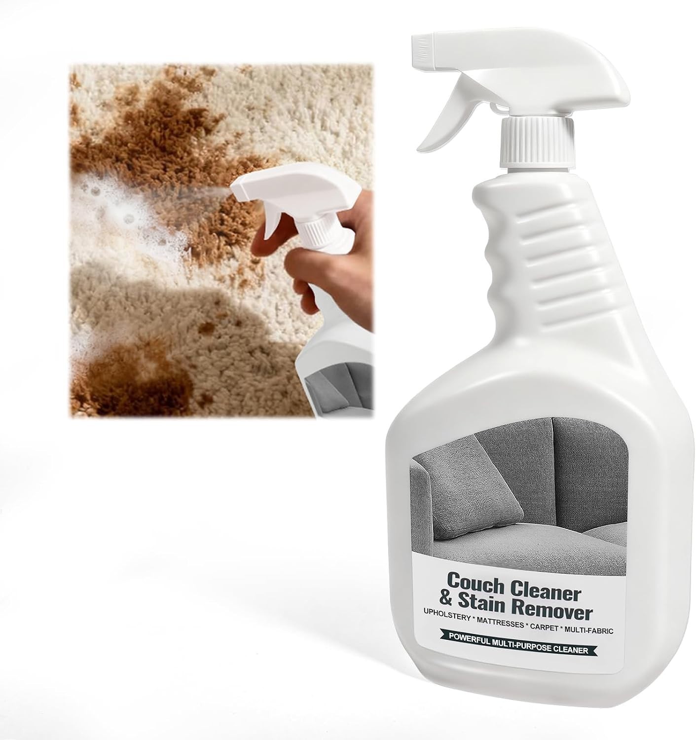 Couch Stain Remover Spray: Multi-Surface Upholstery Cleaner | Pet-Safe Non-Toxic