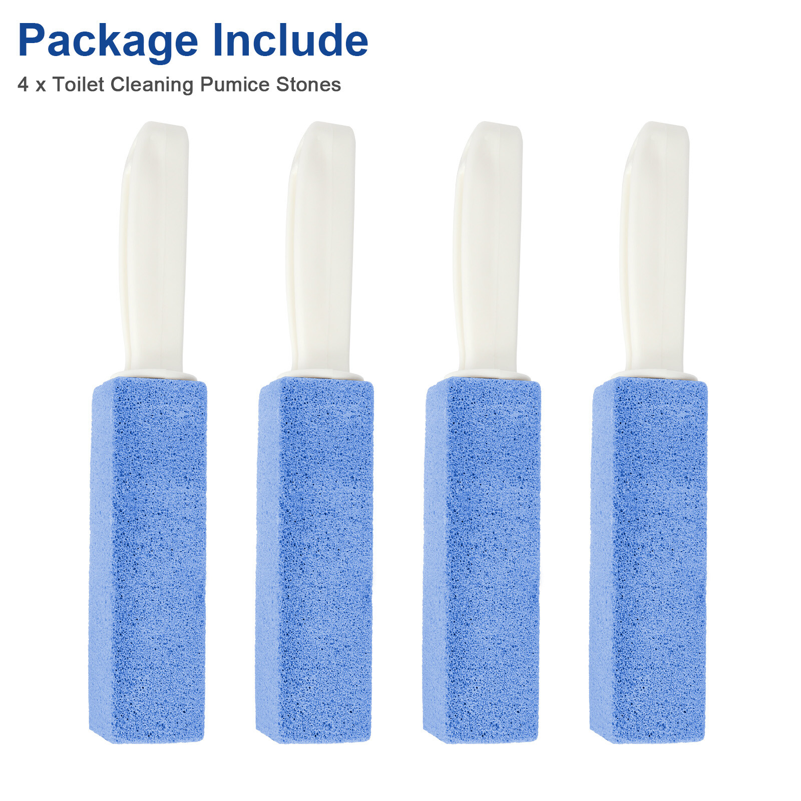 4 Pcs Pumice Stone Toilet Bowl Cleaner with Extra Long Handle Grill Sink Bathtub