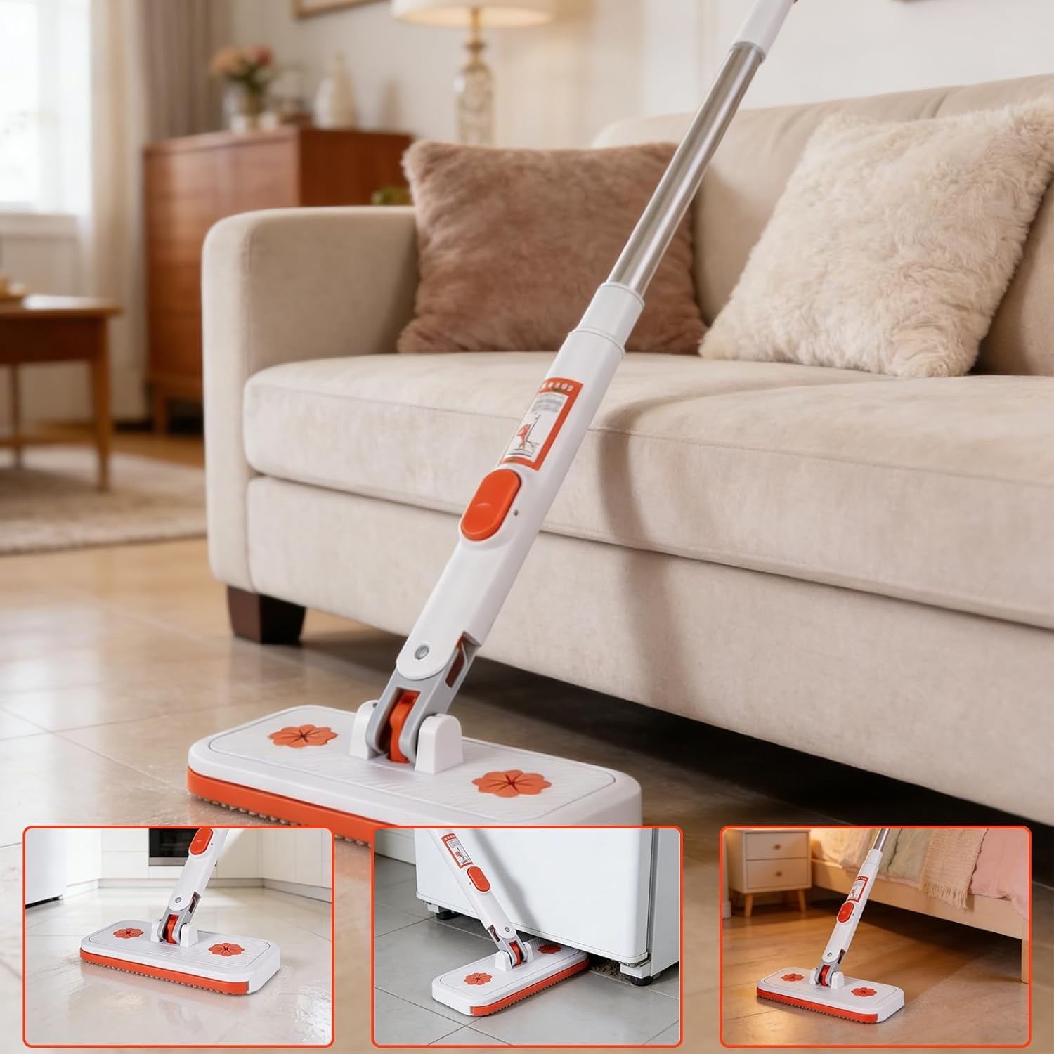 Snap Grip Mini Mop Set Lazy Mop Automatic Gripping Convenient Cloth Changing