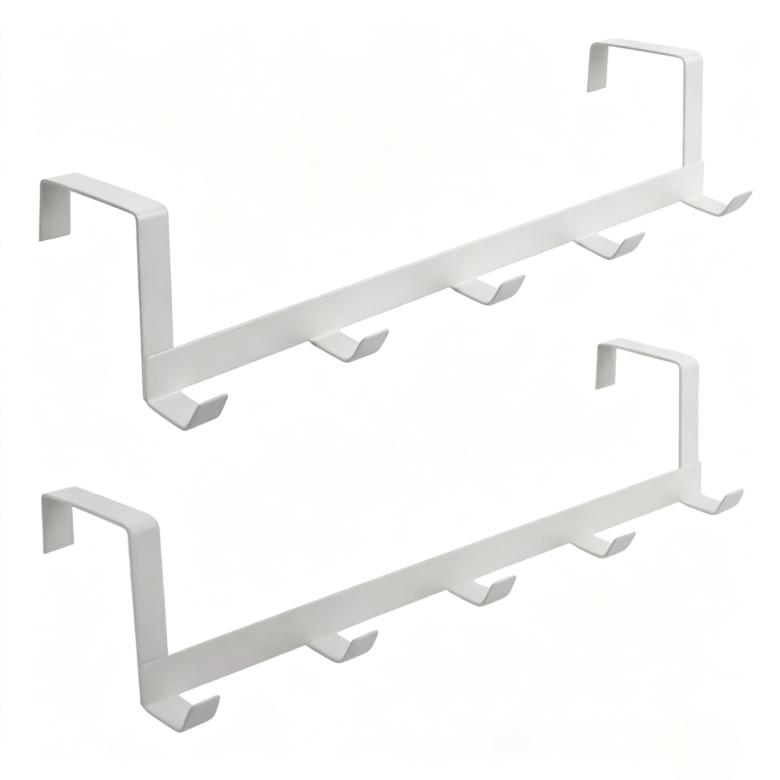 Heavy Duty Over Door Hook Rack 5 Hooks Adjustable Hanger for Coats Hats Towels