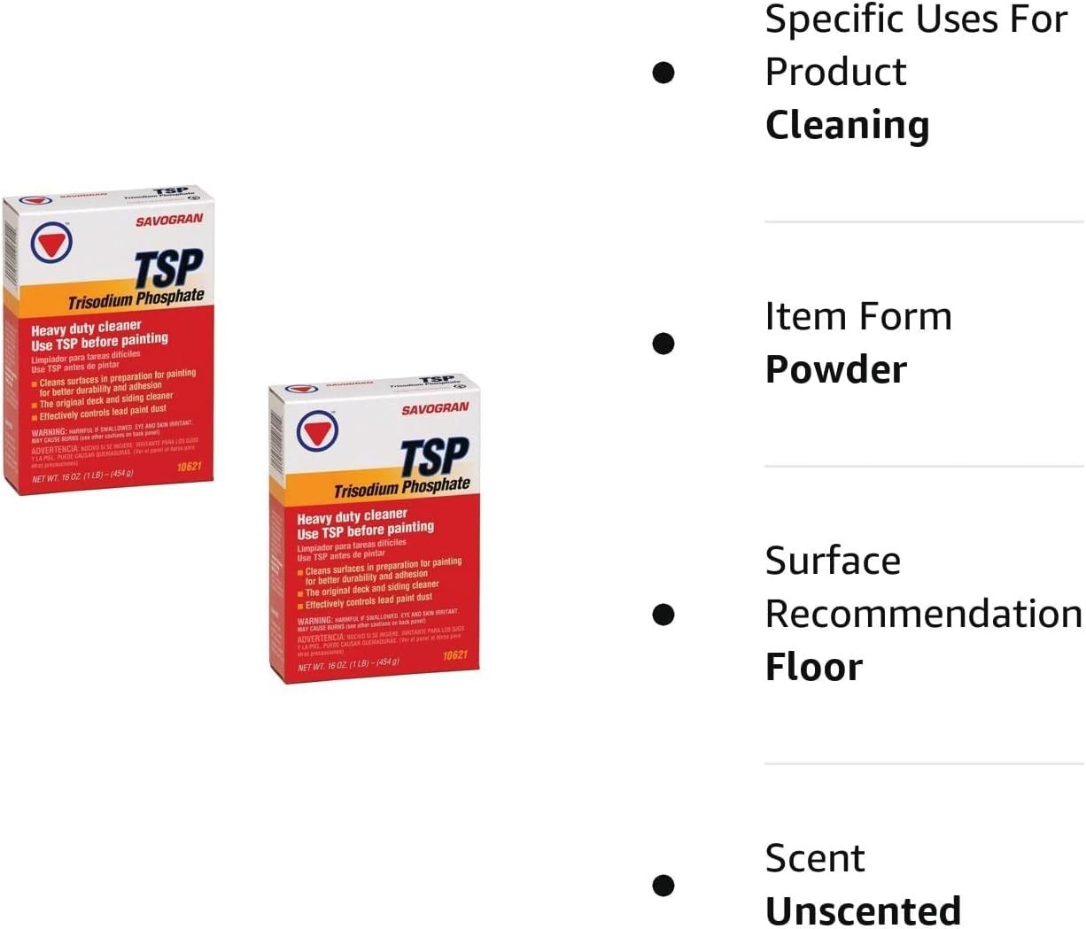 Savogran 10621 Trisodium Phosphate (TSP) 1LB (16oz) 16 Ounce (Pack of 2)