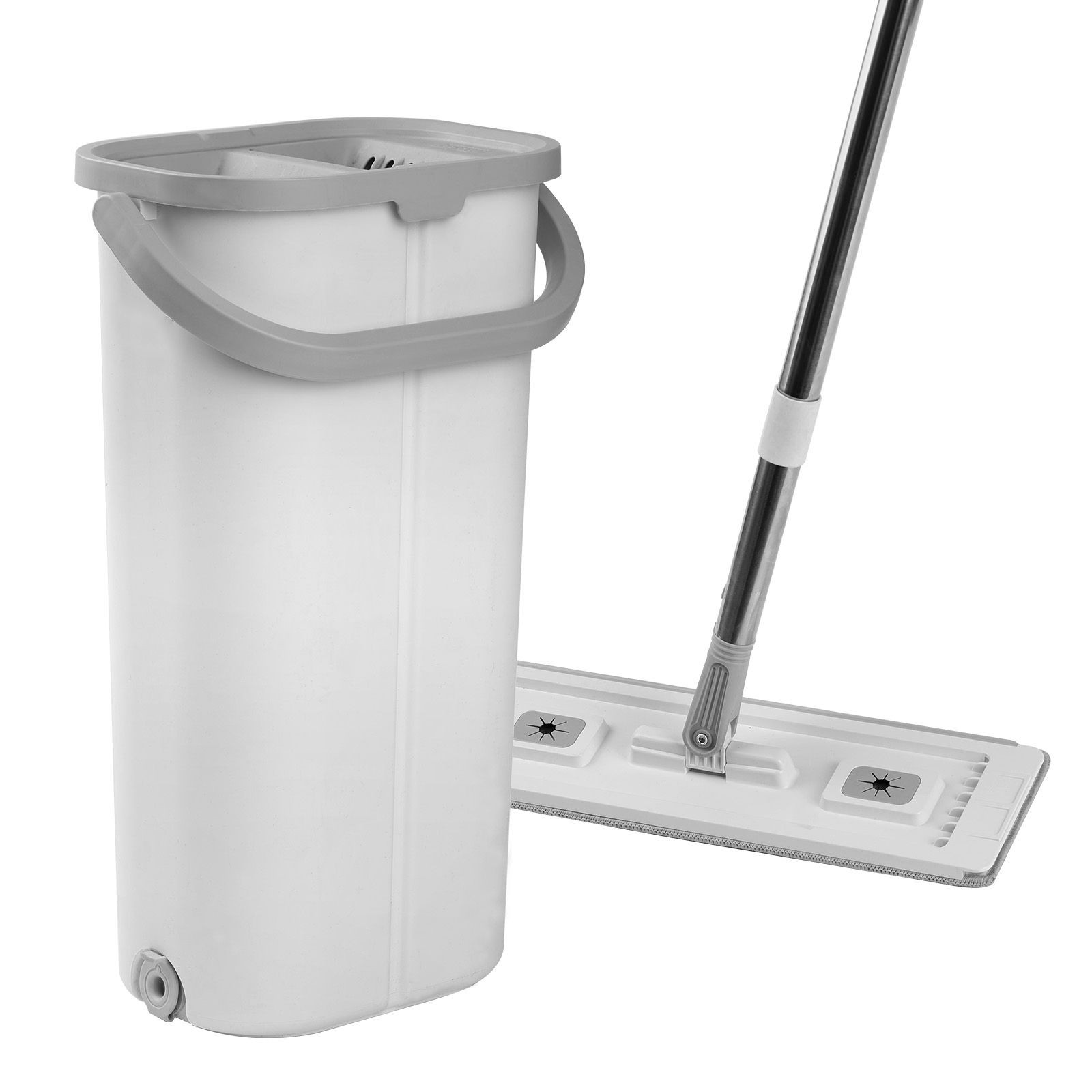 Mop and Bucket with Wringer Set, Wet & Dry Use, Flat Mop and Bucket System