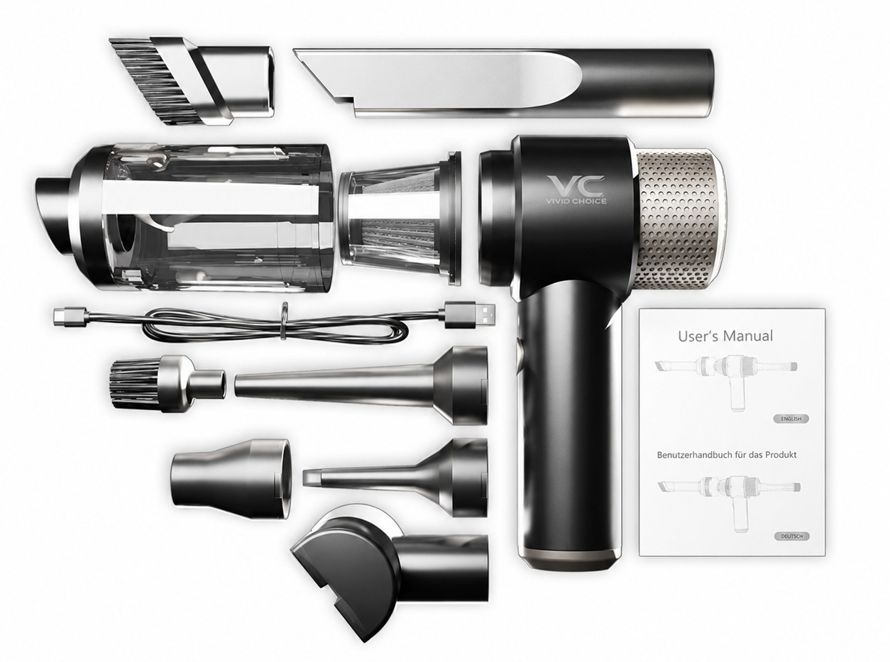 Cordless Portable Handheld Vacuum & Dust Blower for Car and Home Cleaning