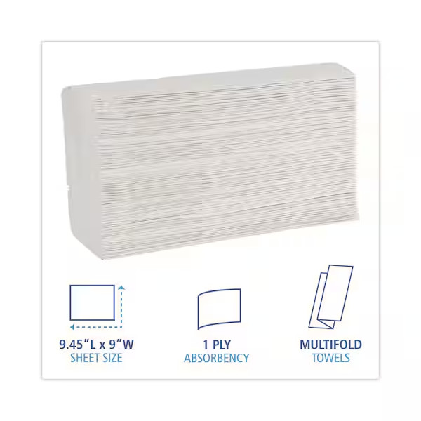 Boardwalk White Multi-Fold Paper Towels, 4,000 Towels (BWK6200)