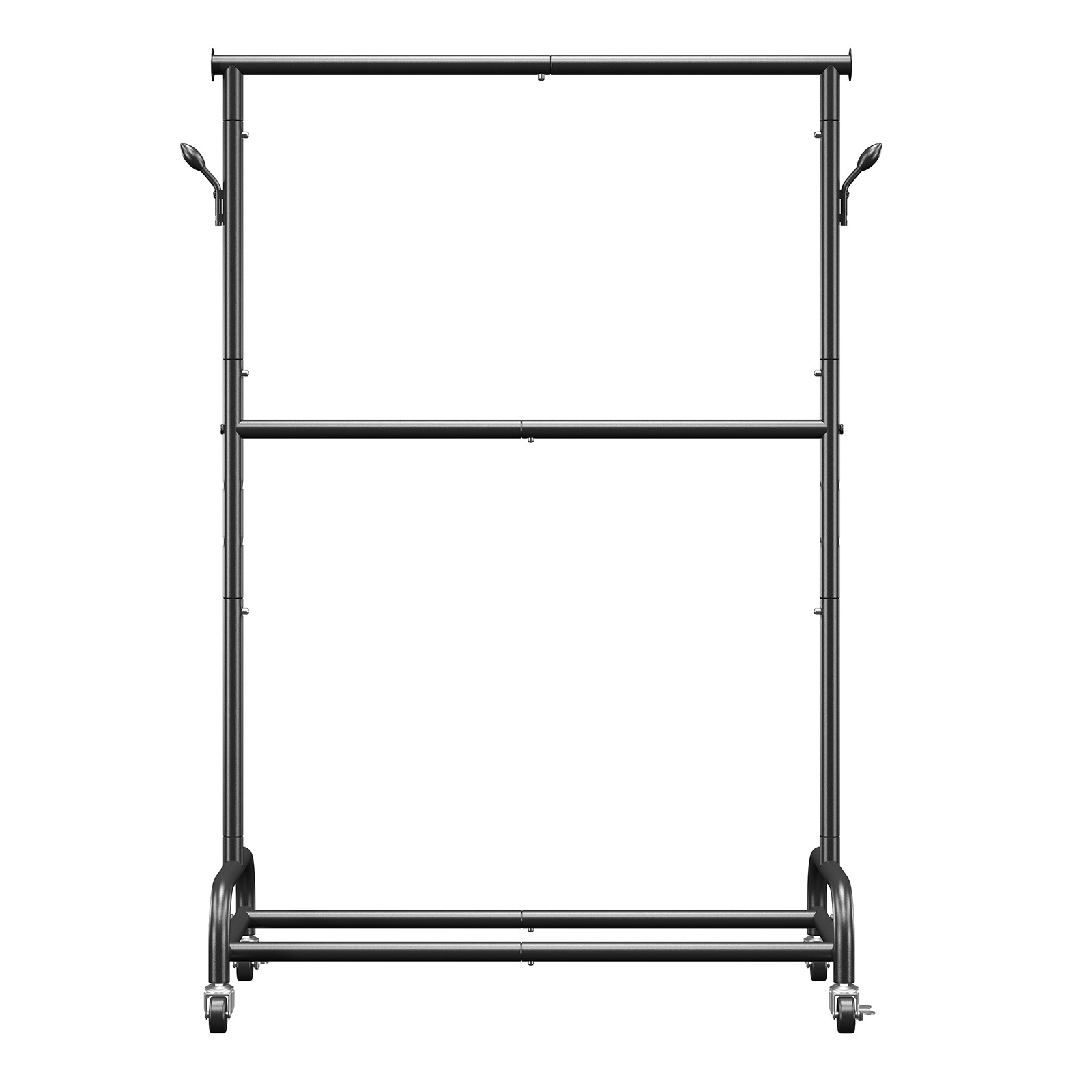 VEVOR Rolling Clothes Rack with Adjustable Crossbar & Side Hooks 150 lbs Load