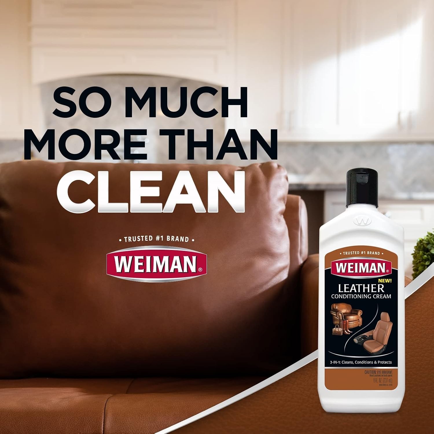 3 in 1 Deep Leather Cleaner & Conditioner Cream – Restores Leather Surfaces -…