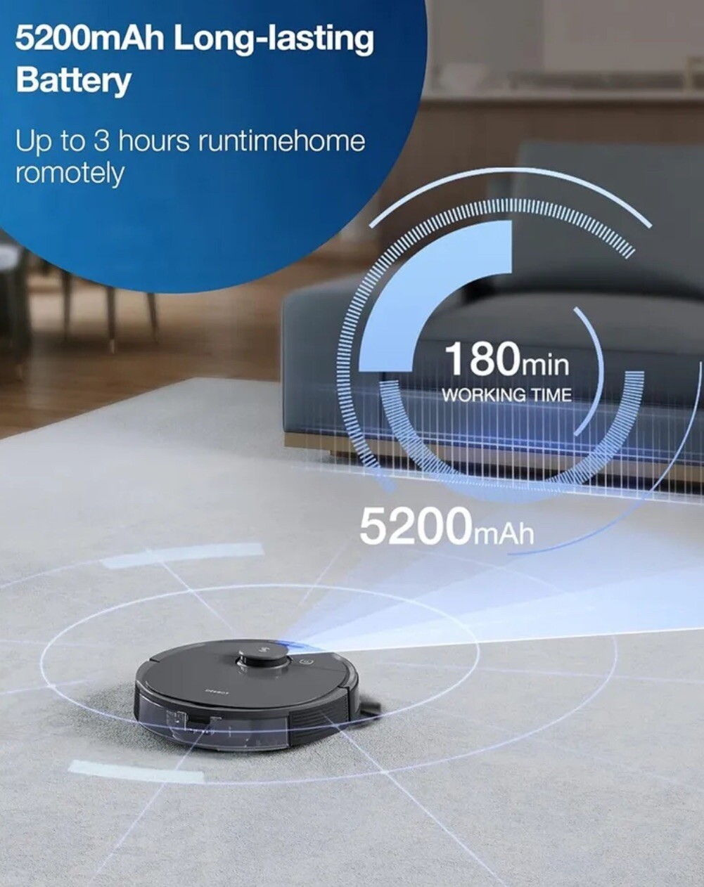 Ecovacs DEEBOT OZMO T8+ Robotic Vacuum Cleaner 2-1 Mop &Vacuum Robot. NO CHARGER