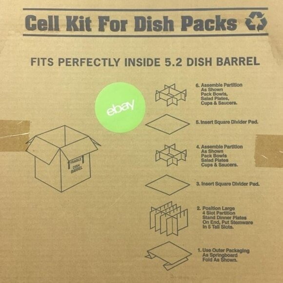 Dish Barrel Box Divider Kit 5.2 Moving Supplies Glassware China Protection New