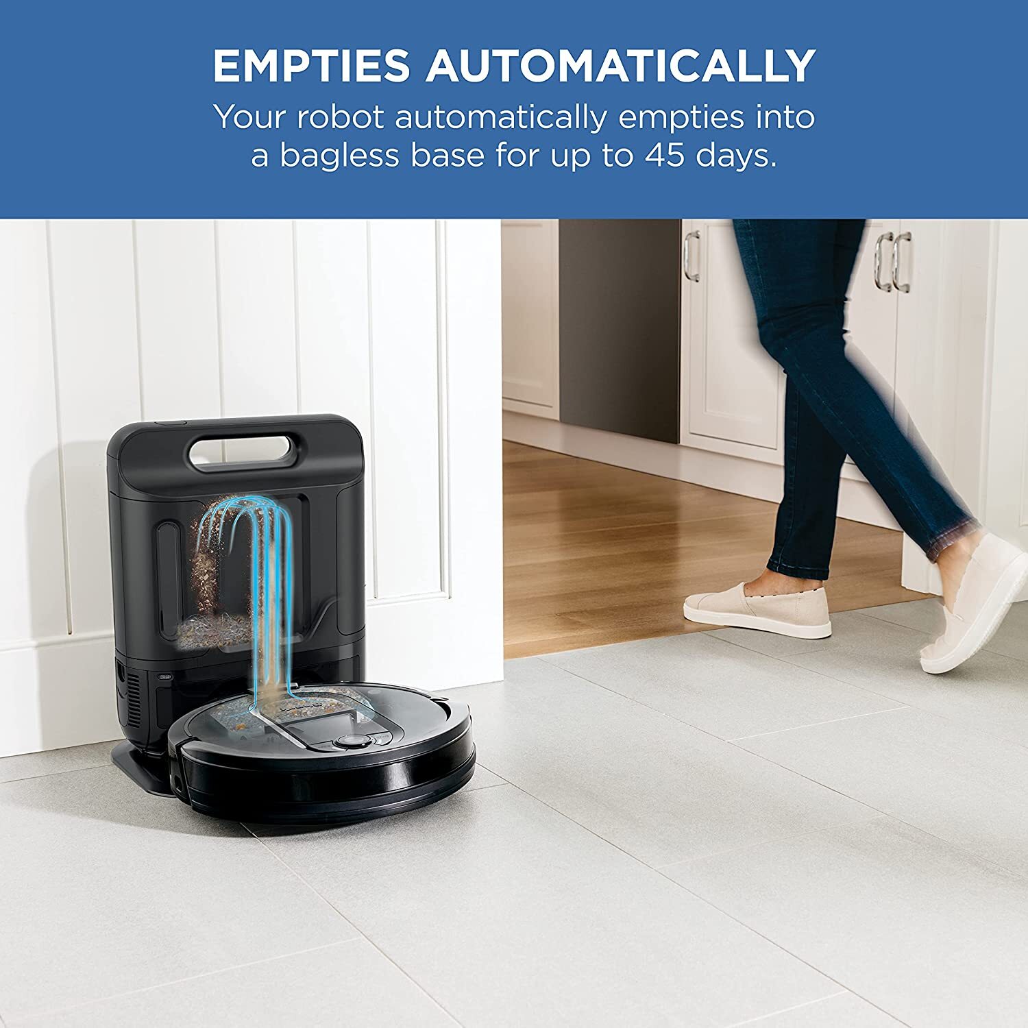 Shark RV1001AE IQ Robot Self Empty XL Vacuum with Self Empty Bagless Base