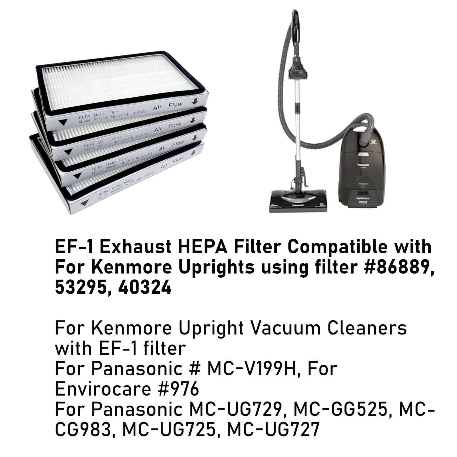 MaximalPower 3PC Filter for Kenmore EF-1 Vac Progressive Canister Upright #86889