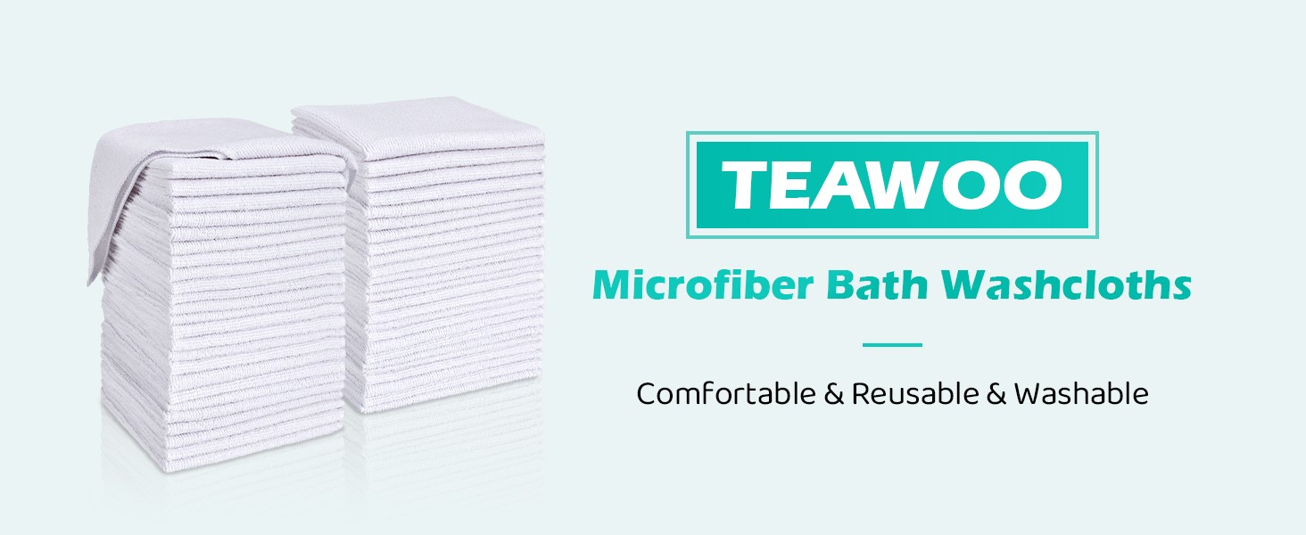White Washcloths 15 Pack, Highly Absorbent & Quick Drying Face Towels, Premium