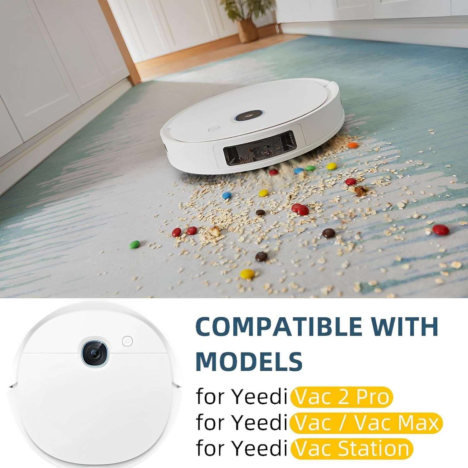 DVX34 Accessories Kit for Yeedi Vac 2 Pro/Vac/Vac Max/Vac Station Robot Vacuum R