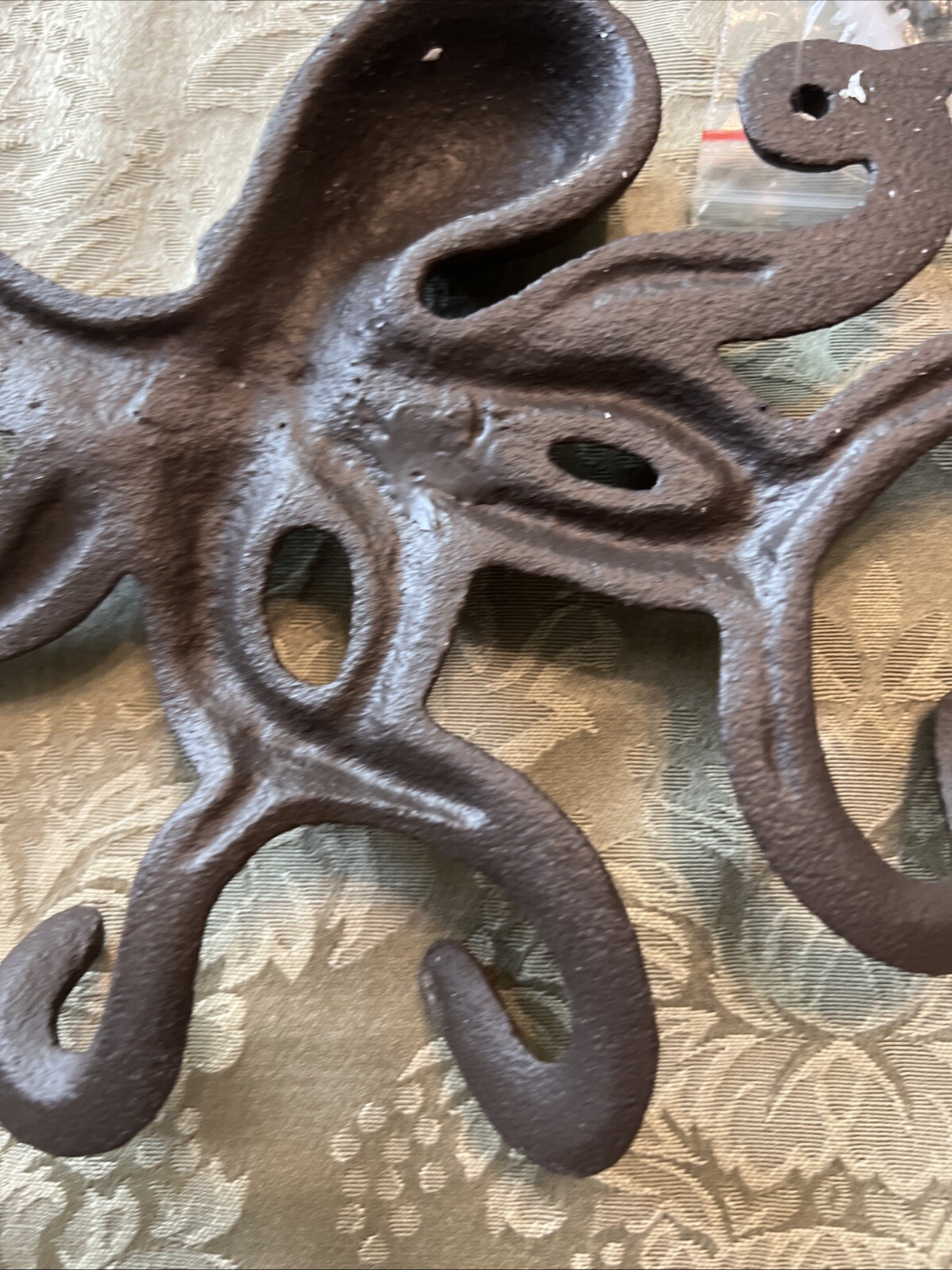 Cast Iron Swimming Octopus Wall Hook Towel Key Holder Bathroom Entry Door Hanger