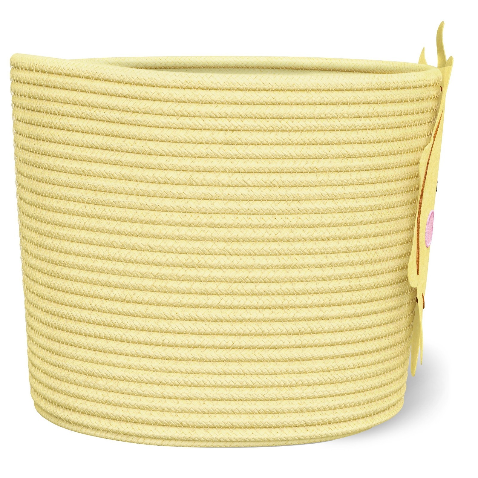 Mainstays Kids Medium Round Yellow Sun Coiled Rope Storage Baskets, 2 Pack