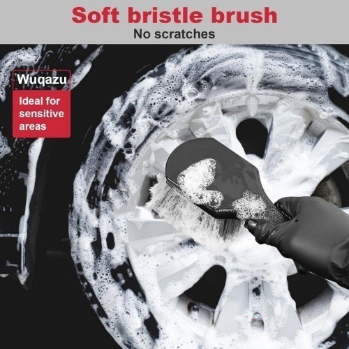 4PCS Compact Wheel & Tire Cleaning Kit – 360° Flexible Synthetic Wool Rim Brush