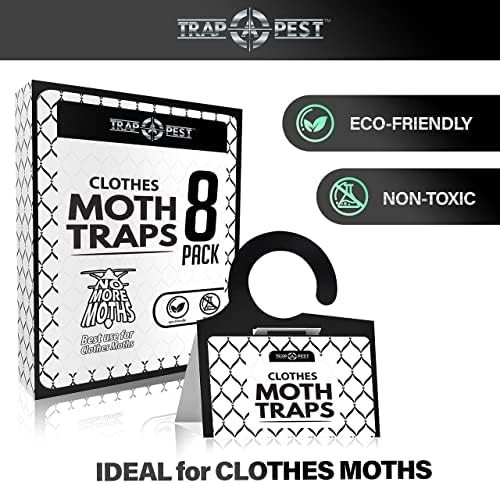 Clothing Moth Traps – 8 Pack – Non Toxic Moth Traps for Clothes with Pheromone A