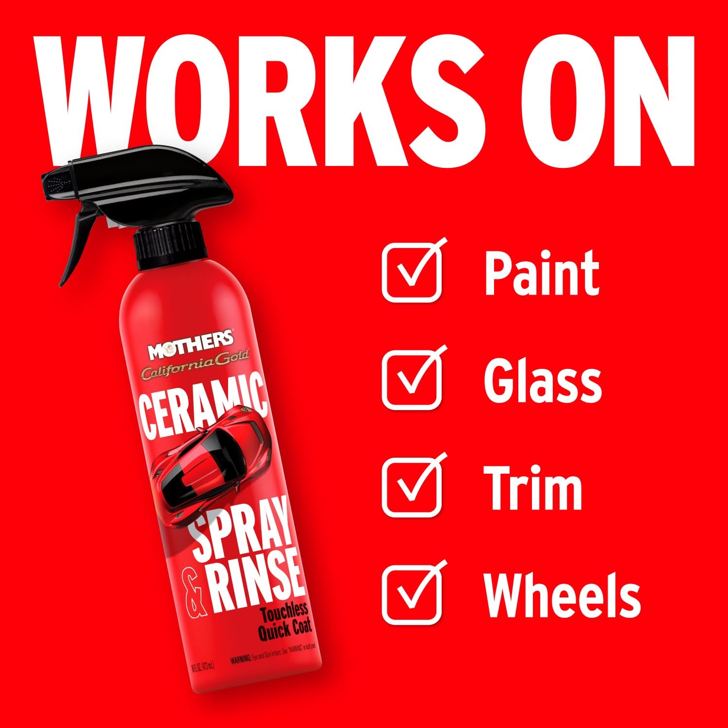 California Gold Ceramic Spray & Rinse Wax, 16 oz. – Water-Activated Touchless…