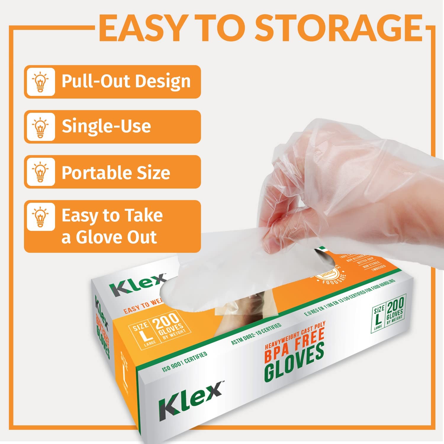 Klex 200 BPA Free Disposable Heavyweight Cast Medium (Pack of 200), Clear