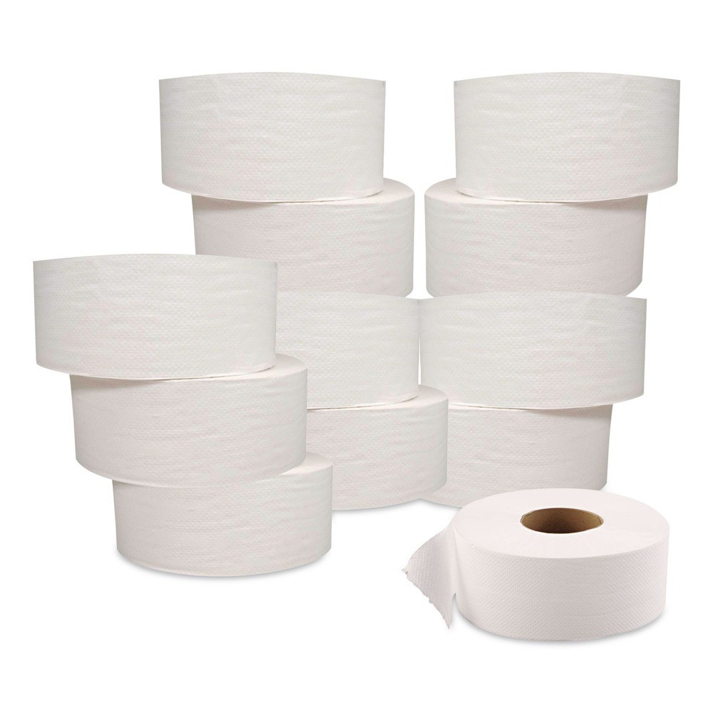 GEN 1511 3.3 in. x 1200 ft. 1-Ply JRT Jumbo Bath Tissue – White (12/Carton) New