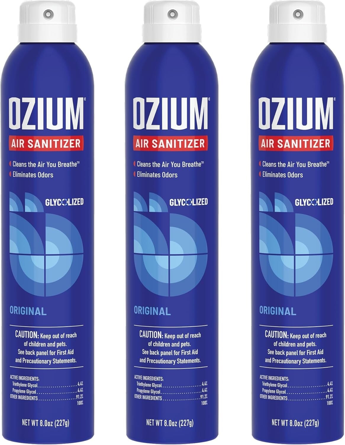 Ozium 8 Oz. Air Sanitizer & Odor Eliminator for 8 Ounce (Pack of 3), Blue